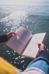 person holding book